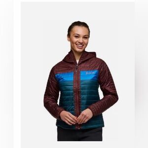 Cotopaxi Women's Maroon and Blue Puffer Jacket